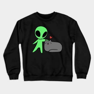 Alien Loves Cat Crewneck Sweatshirt